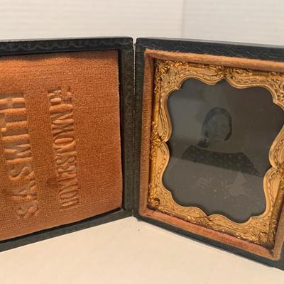 Antique Dageurratype Photo Woman Holding Object In Lap Doylestown PA