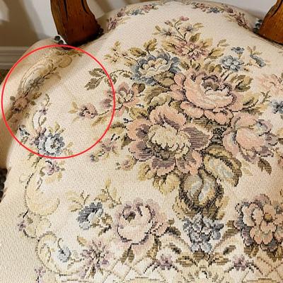 Pair (2) ~ Solid Wood Italian Chateau Dâ€™Ax Tapestry Arm Chairs ~ *Read Details