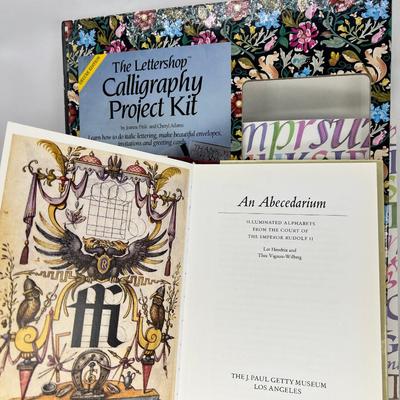 Vintage calligraphy Lettering Drawing lot
