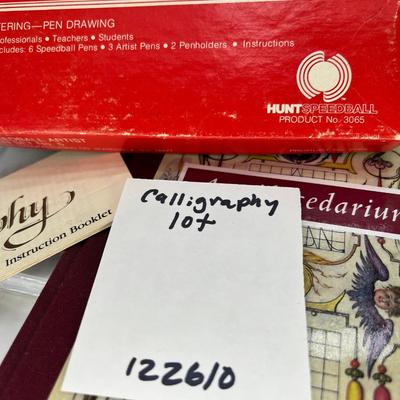 Vintage calligraphy Lettering Drawing lot