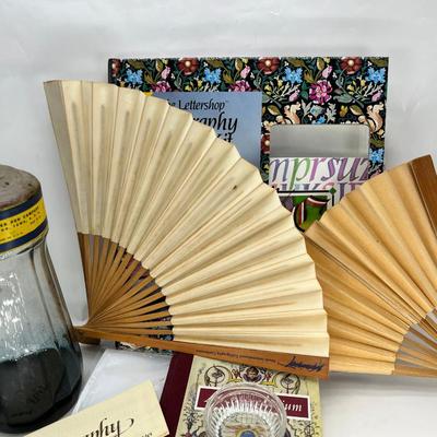 Vintage calligraphy Lettering Drawing lot