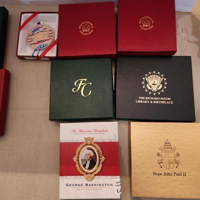 lot of 12 Misc. White House, Secret Service Pope John Paul II Christmas tree Ornaments