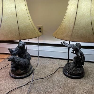 Bear and Eagle lamps
