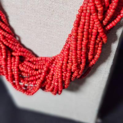 Vintage 30 strand bead necklace