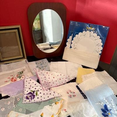 Lot 672 Vintage napkins, baseball cap