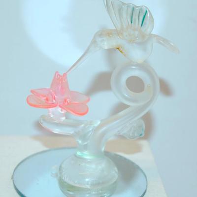 Hummingbird & Flower Acrylic Figure 3 " H