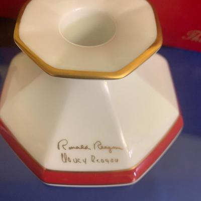 1987 Lenox Rex Scouten Reagan Christmas Candle Bases In Original Box