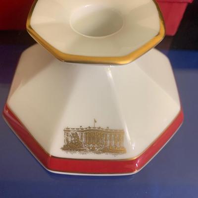 1987 Lenox Rex Scouten Reagan Christmas Candle Bases In Original Box