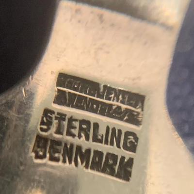 6 Miniature Georg Jensen Pyramid Sterling Spoons Denmark