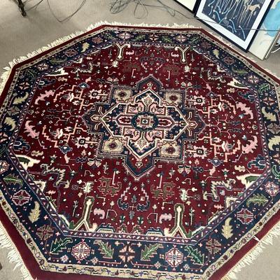 899 Octagonal Persian Rug Hand Knotted 8'3