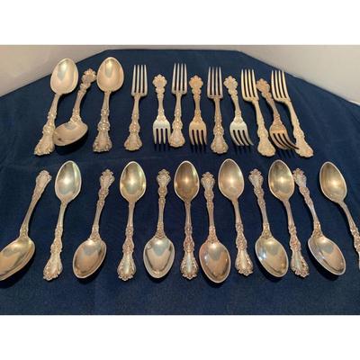 Montgomery Bros. Sterling Silver Flatware Lot Spoons Forks Serving Spoons