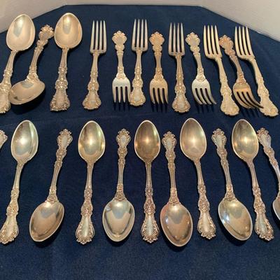 Montgomery Bros. Sterling Silver Flatware Lot Spoons Forks Serving Spoons