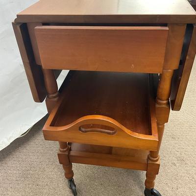 1904 Vintage Maple Wooden Tea Cart