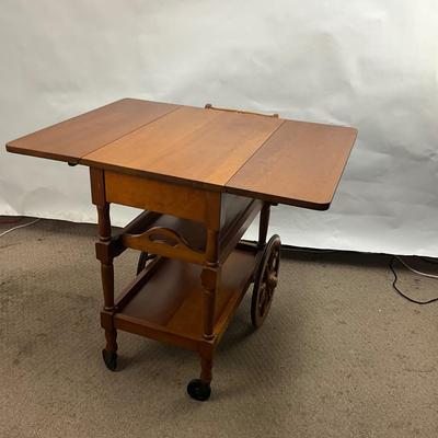 1904 Vintage Maple Wooden Tea Cart