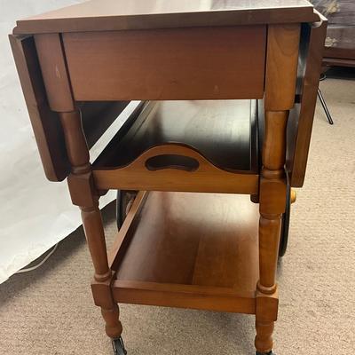 1904 Vintage Maple Wooden Tea Cart