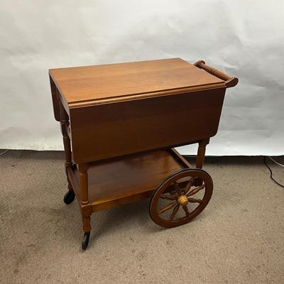 1904 Vintage Maple Wooden Tea Cart