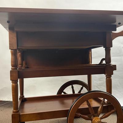 1904 Vintage Maple Wooden Tea Cart