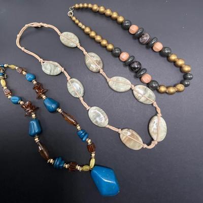 Vintage Necklaces of stone variety, glass and beads,
