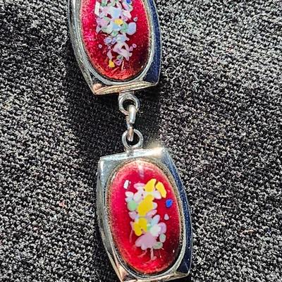 Vintage Estate Floral Enamel Bracelet