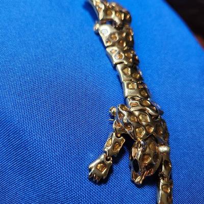 Articulated Leopard Shoulder Brooch