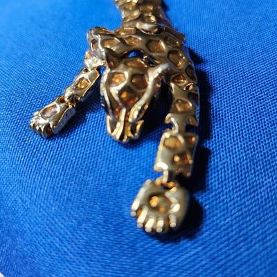 Articulated Leopard Shoulder Brooch