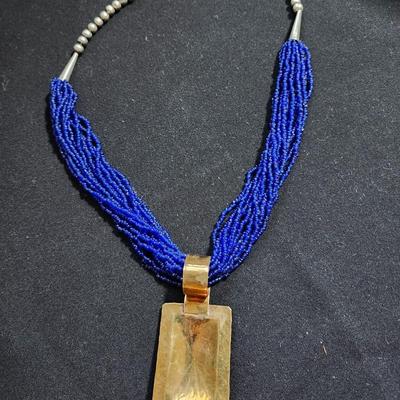 Blue Seed Bead necklace