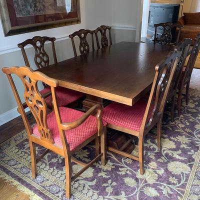 Solid Wood Dining Table & Eight Chairs (DR-KW)