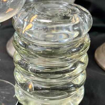 vintage glassware, wine, water etched glasses