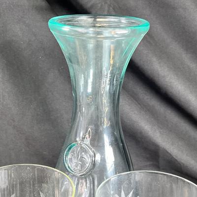 vintage glassware, wine, water etched glasses
