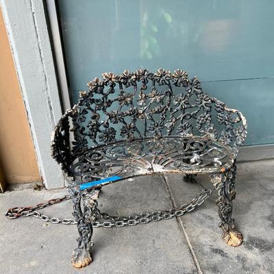 Rustic 32" Cast iron garden bench