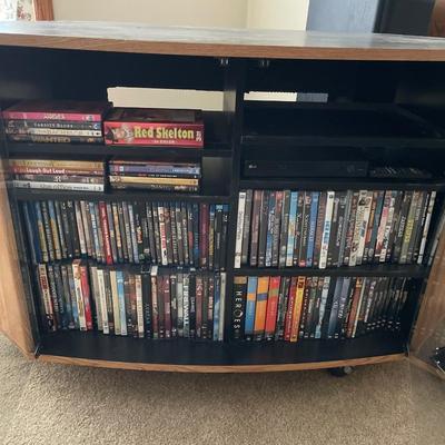 Tv Stand with DVDs and DVD player