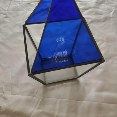 Stained glass terrarium - blue