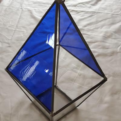 Stained glass terrarium - blue