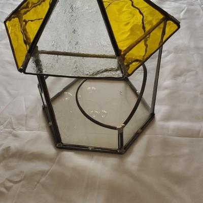 Stained glass terrarium - yellow