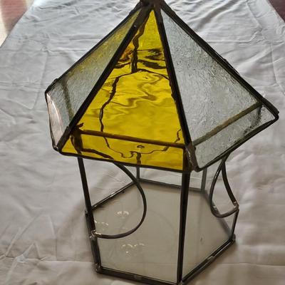 Stained glass terrarium - yellow