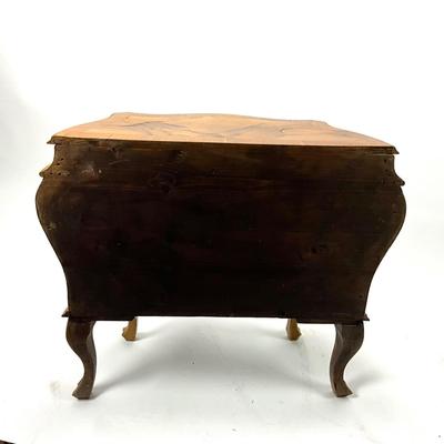 1914 Vintage Italian Olive Wood Bombe Chest