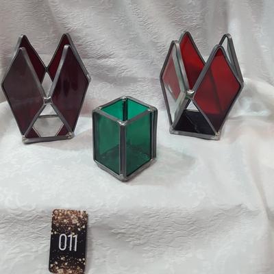 Stained glass votive holders