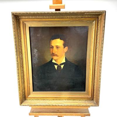 1915 Antique Distinguished Man Oil Painting 1882
