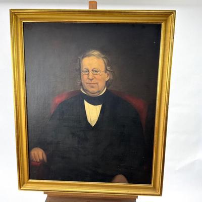 1918 Antique 1800's Gentleman Oil Portrait Painting