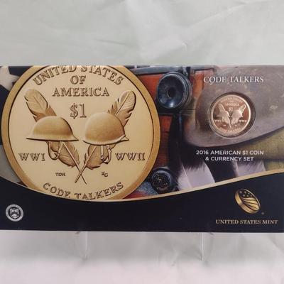 2016 United States Mint Code Talkers $1 Coin and Currency Set (#76)