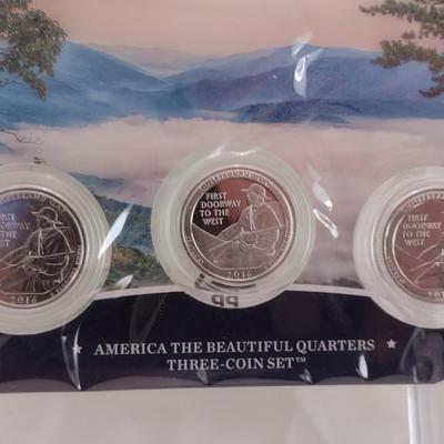 2016 America the Beautiful Cumberland Gap 3-Coin Quarter Set Proof and Uncirculated in Sealed Packet (#77)