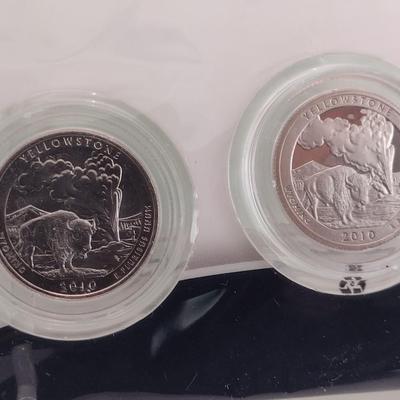 2016 America the Beautiful Yellowstone 3-Coin Quarter Set Proof and Uncirculated in Sealed Packet (#81)