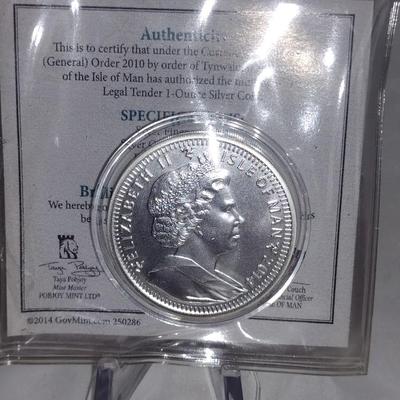 2014 Isle of Man Silver Angel One-Ounce Coin (#82)