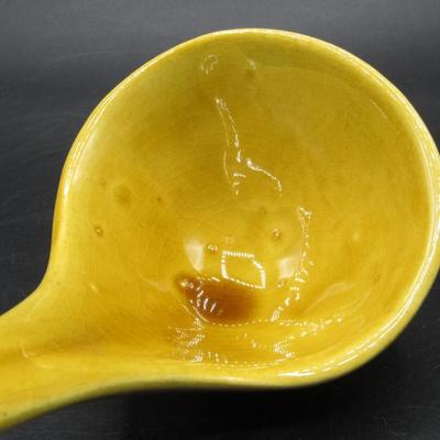 Modern Yellow Ceramic Made in U.S.A. Serving Ladle Spoon