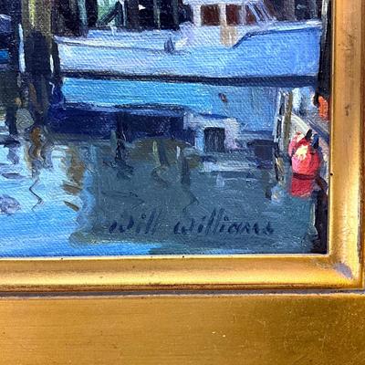 1921 Original Oil Painting of "Work Boats" by Will Williams