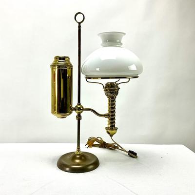 1930 Vintage Brass Student Desk Lamp