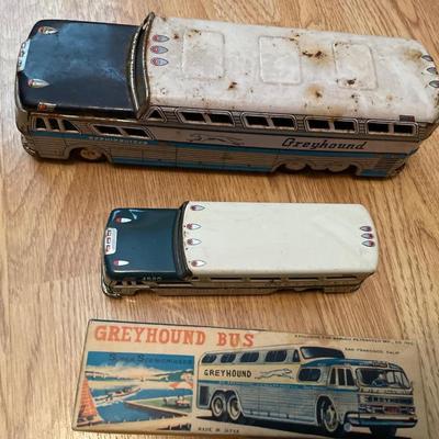 Vintage Greyhound bus toys