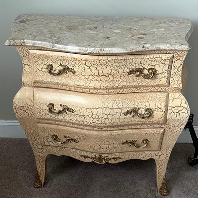 Marble Topped Rococo Bombe Chest of Drawers (PS-RG)