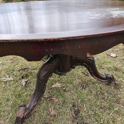 Oval Wood Table w/ Tri-Leg Pedestal (G-JS)