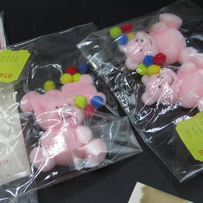 Lot of Unopened Crafting Supplies Colorful Bears, Ribbons, Bows, & More